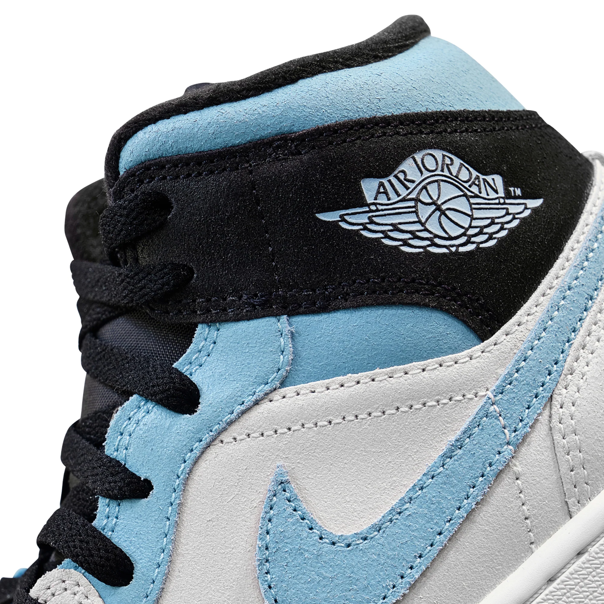 Air Jordan 1 Mid SE Summit White/Blue Chill-Black - Image 4