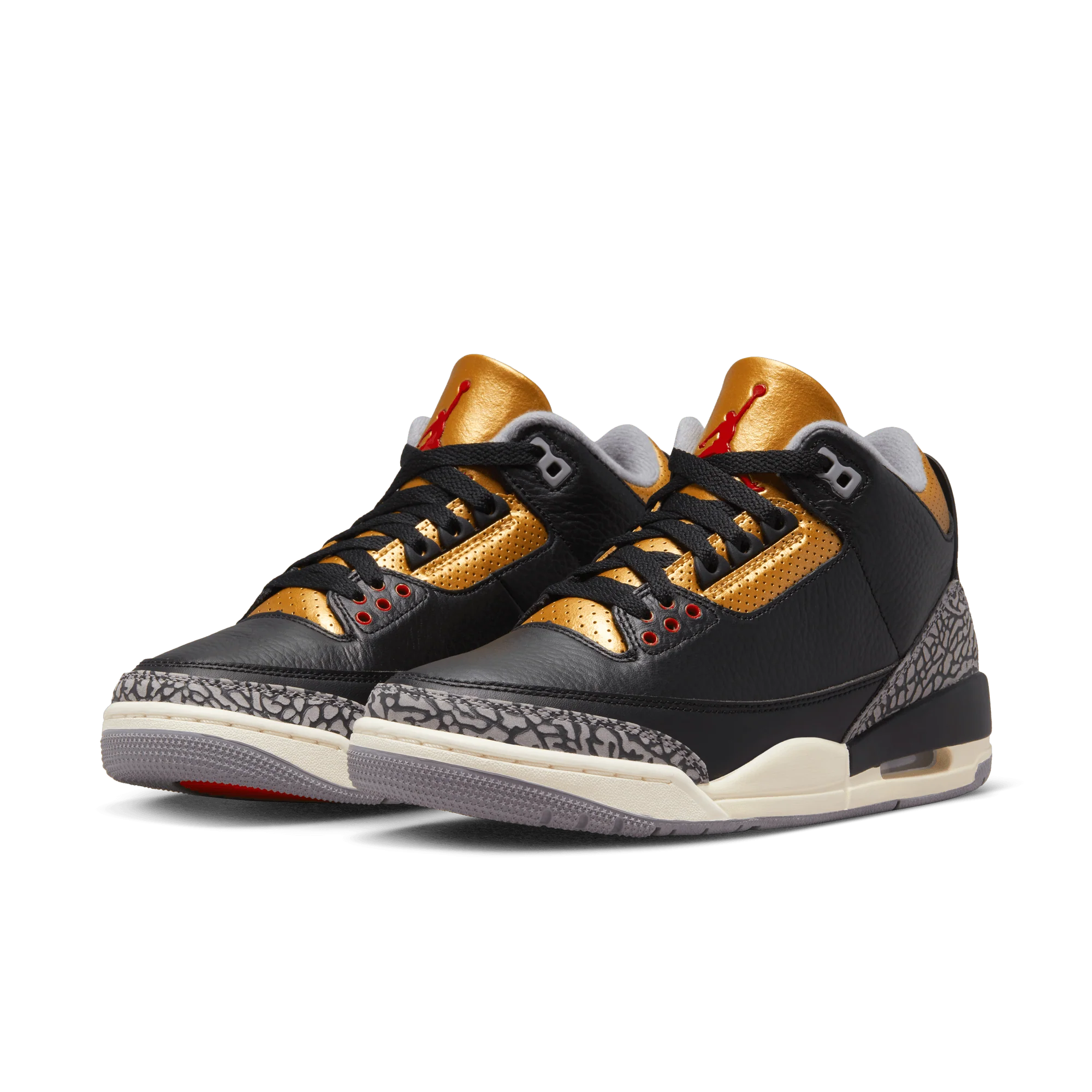 AIR JORDAN 3 RETRO "BLACK CEMENT GOLD" (WOMENS) - Image 2