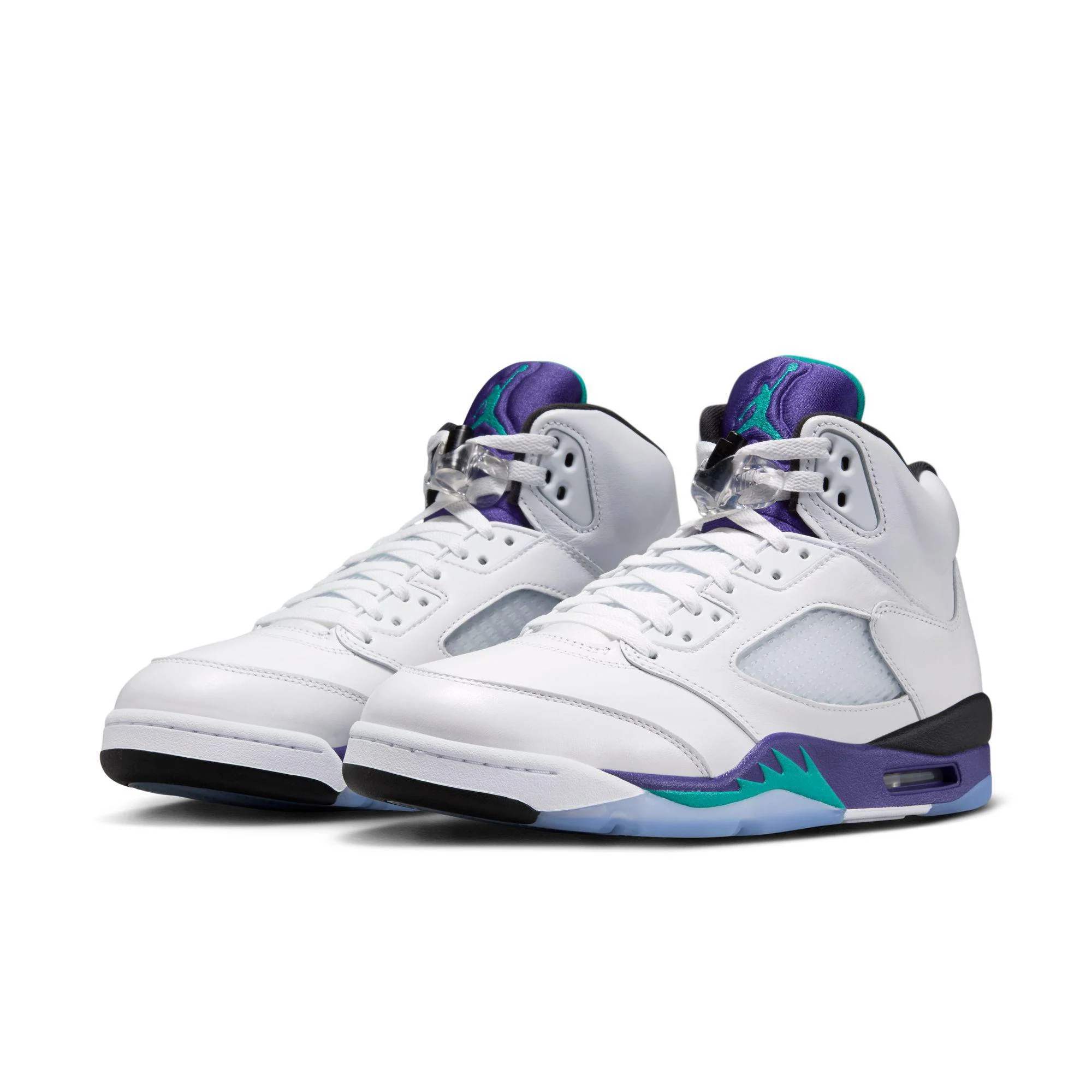Air Jordan 5 Retro OG White/New Emerald-Grape Ice-Black - Image 2