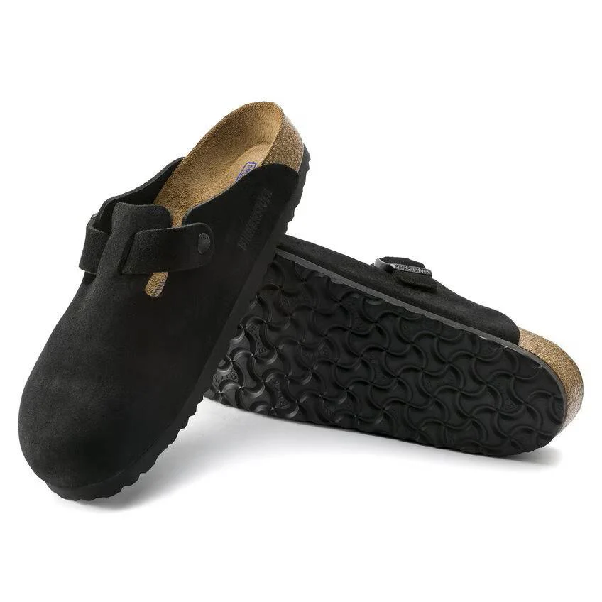 Birkenstock Boston Soft Footbed Suede Leather - Black - Image 2