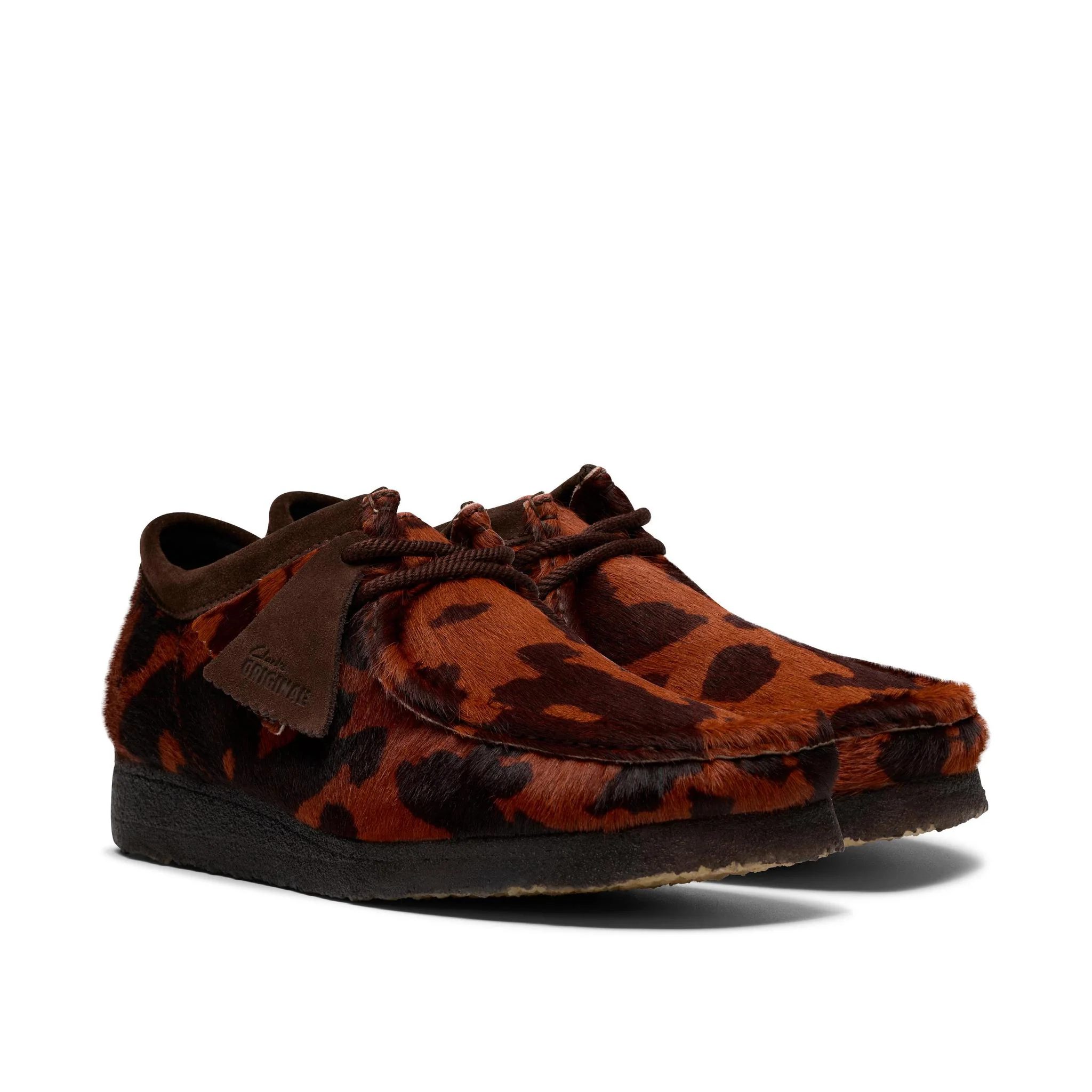 Clarks Wallabee Brown Cow Print - Image 2