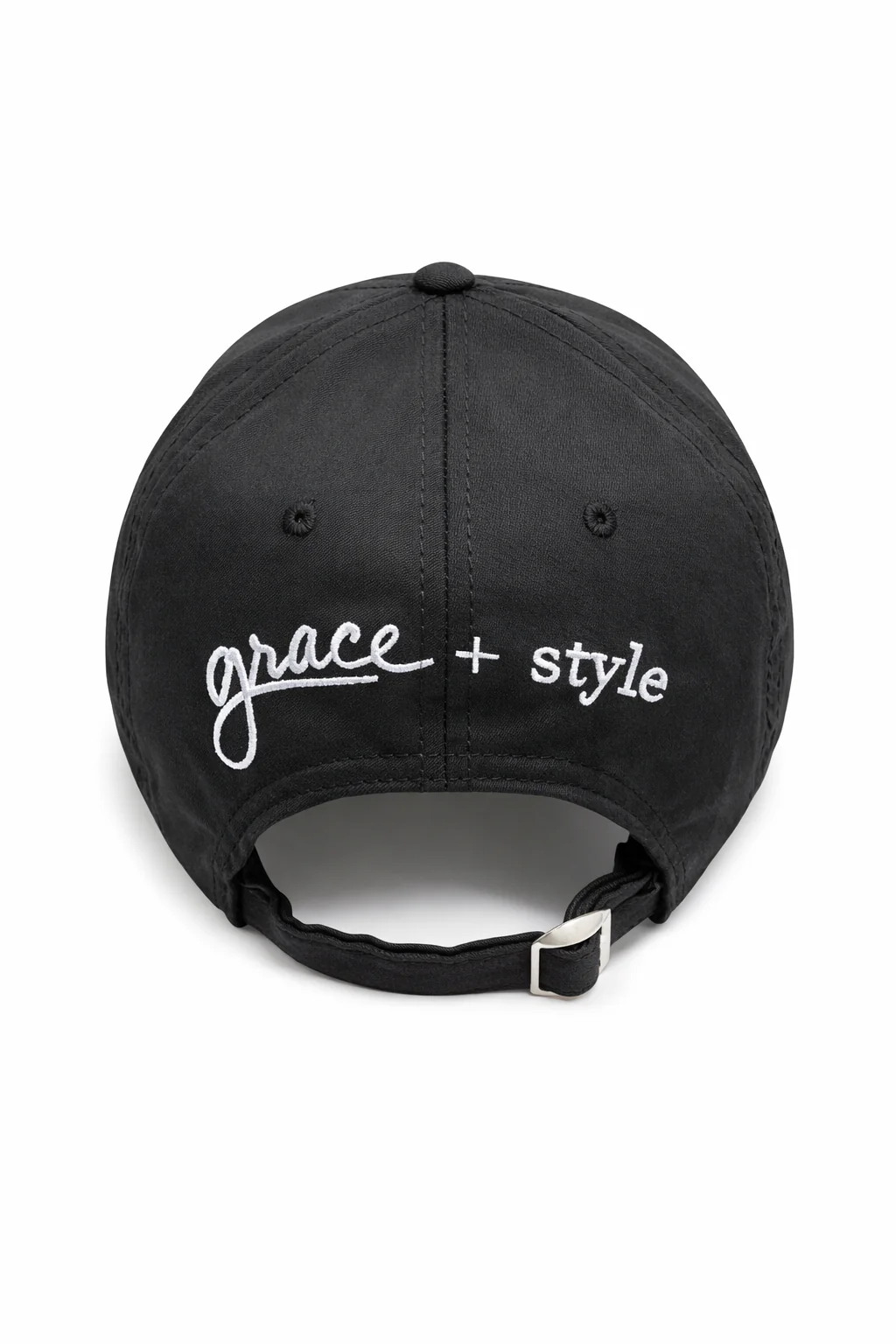 D. Dot Signature Buckle-Back Cap Black/White - Image 2