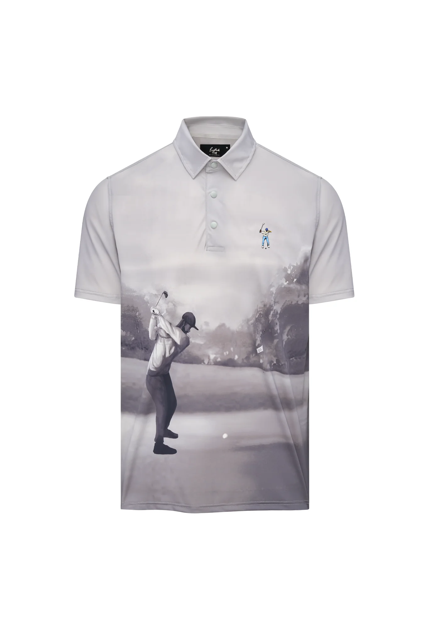Eastside Golf Snap Placket Canvas Print Polo Cool Grey