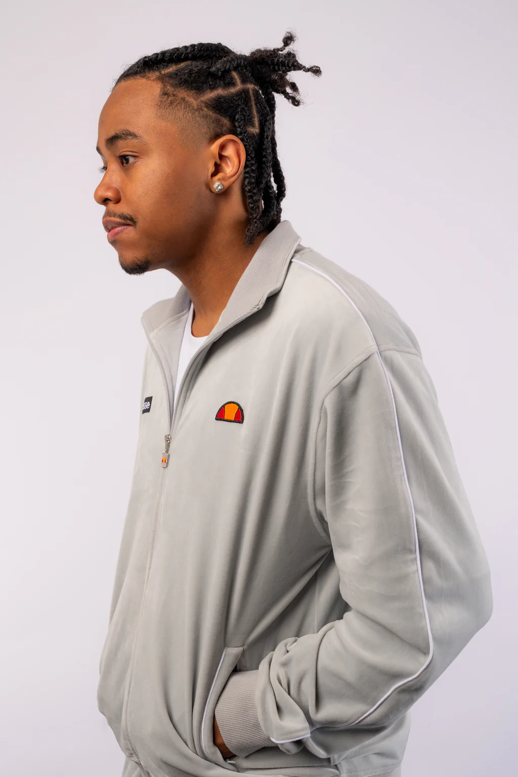 Ellesse Napoli Track Top Light Grey - Image 3