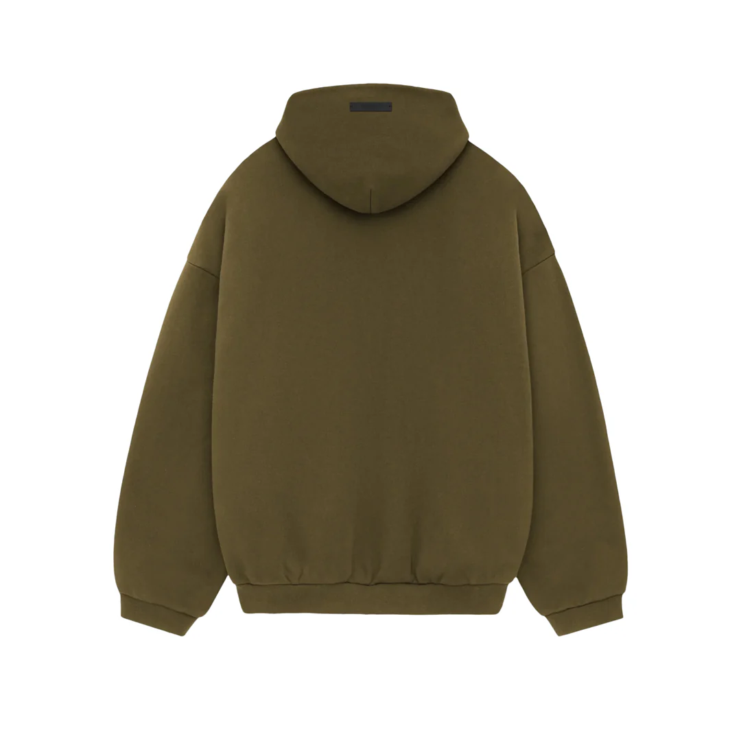 Fear of God Essentials Fleece Hoodie Olive - Image 2