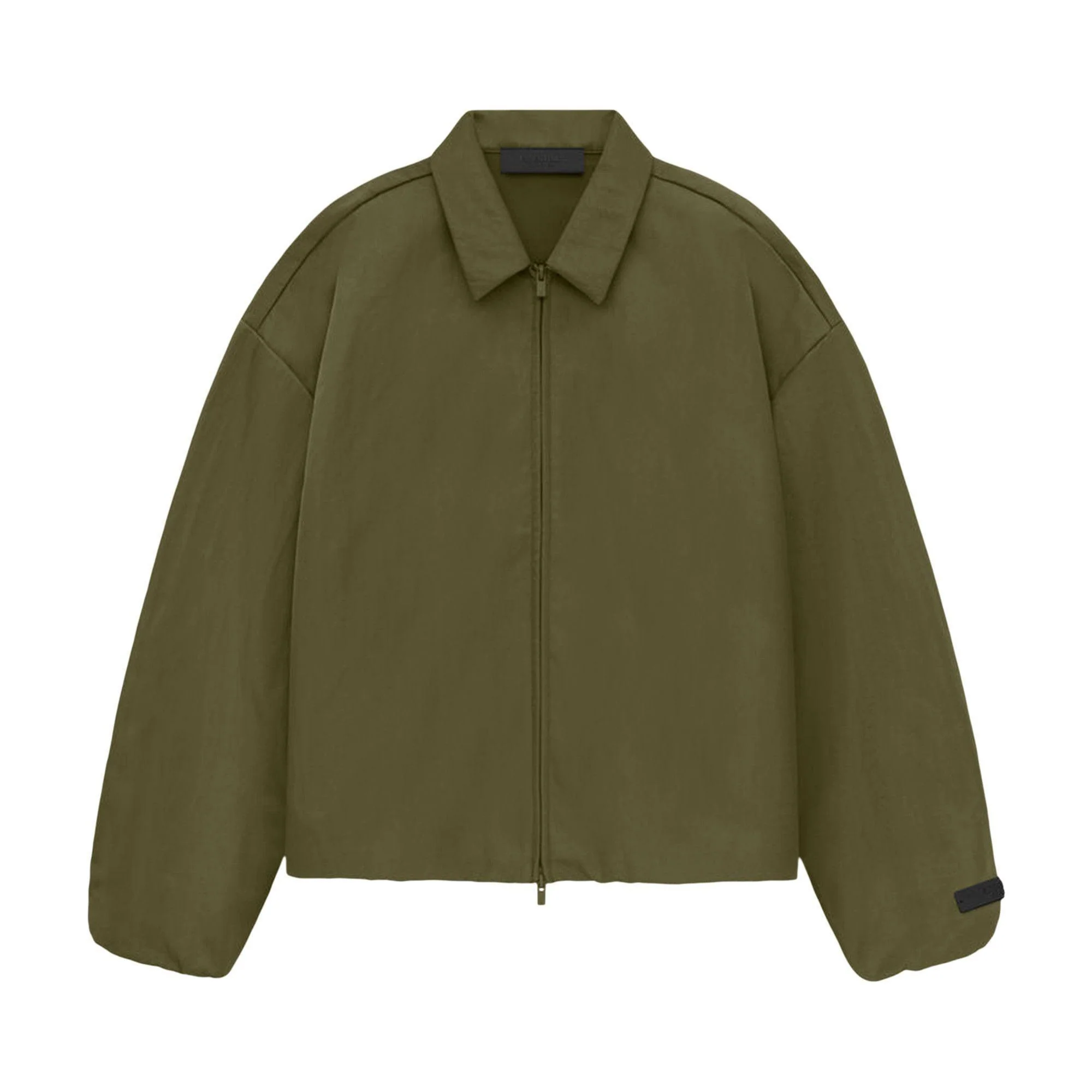 Fear of God Essentials Textured Nylon Trucker Jacket Military - Image 2