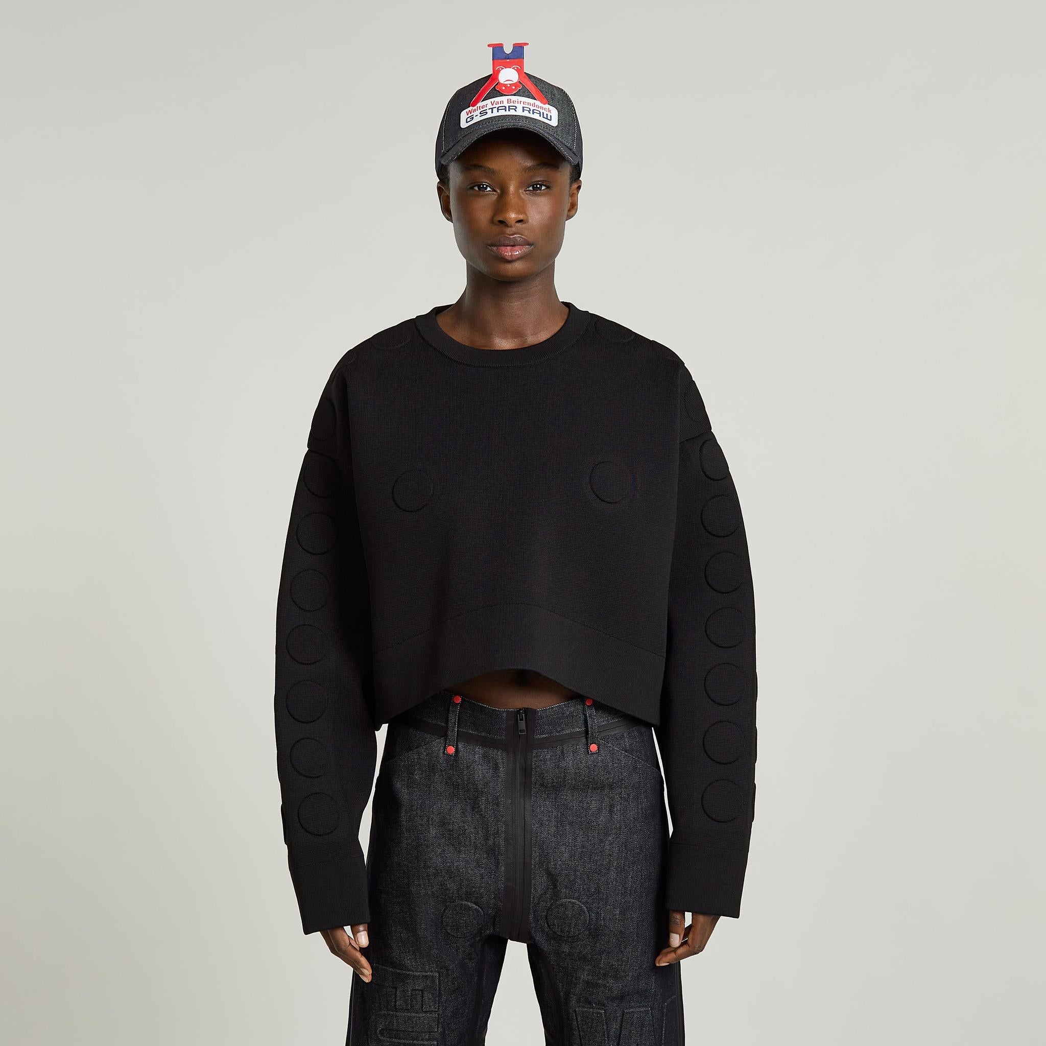 GSxWVB Oversized Short Sweat Knit R Black - Image 3