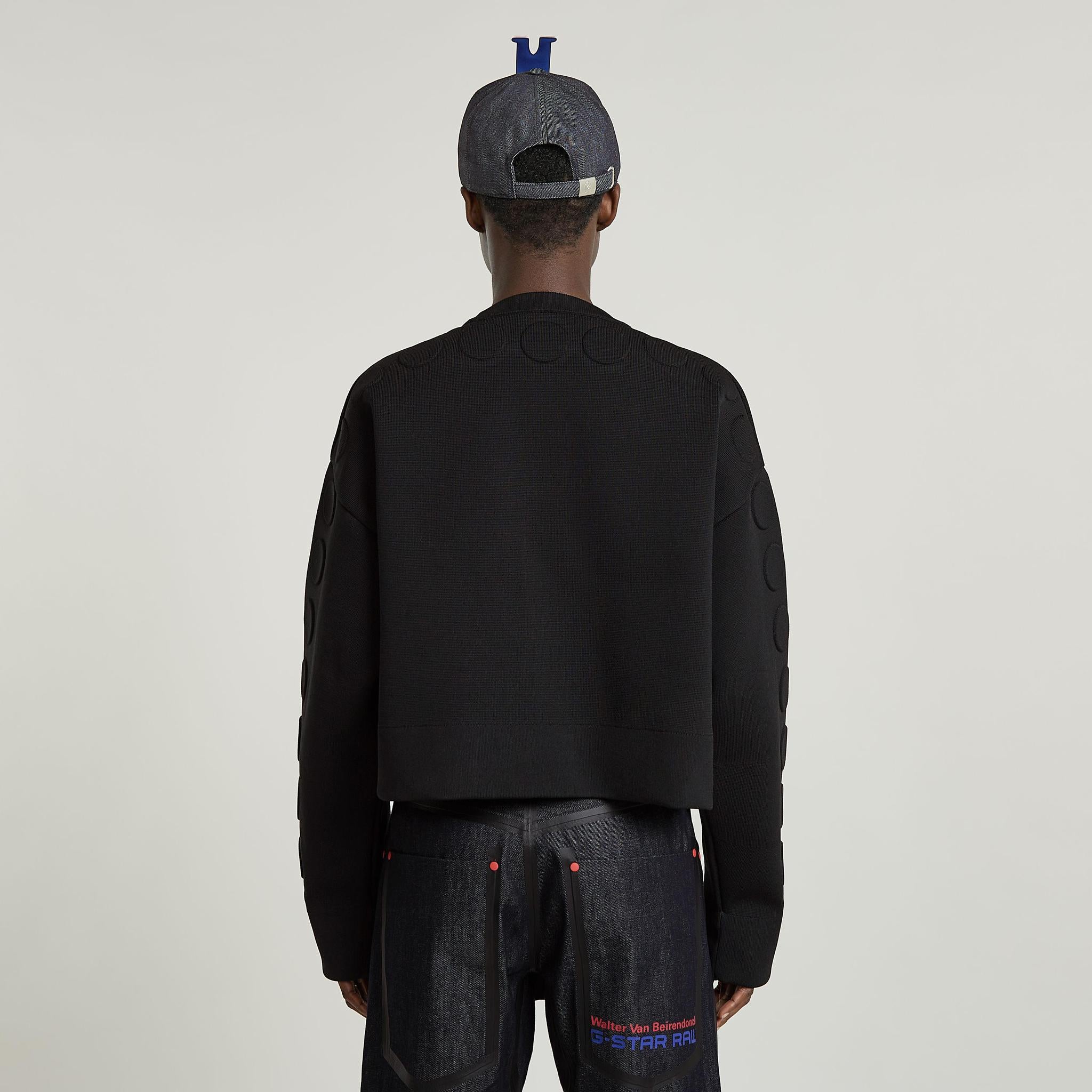 GSxWVB Oversized Short Sweat Knit R Black - Image 4