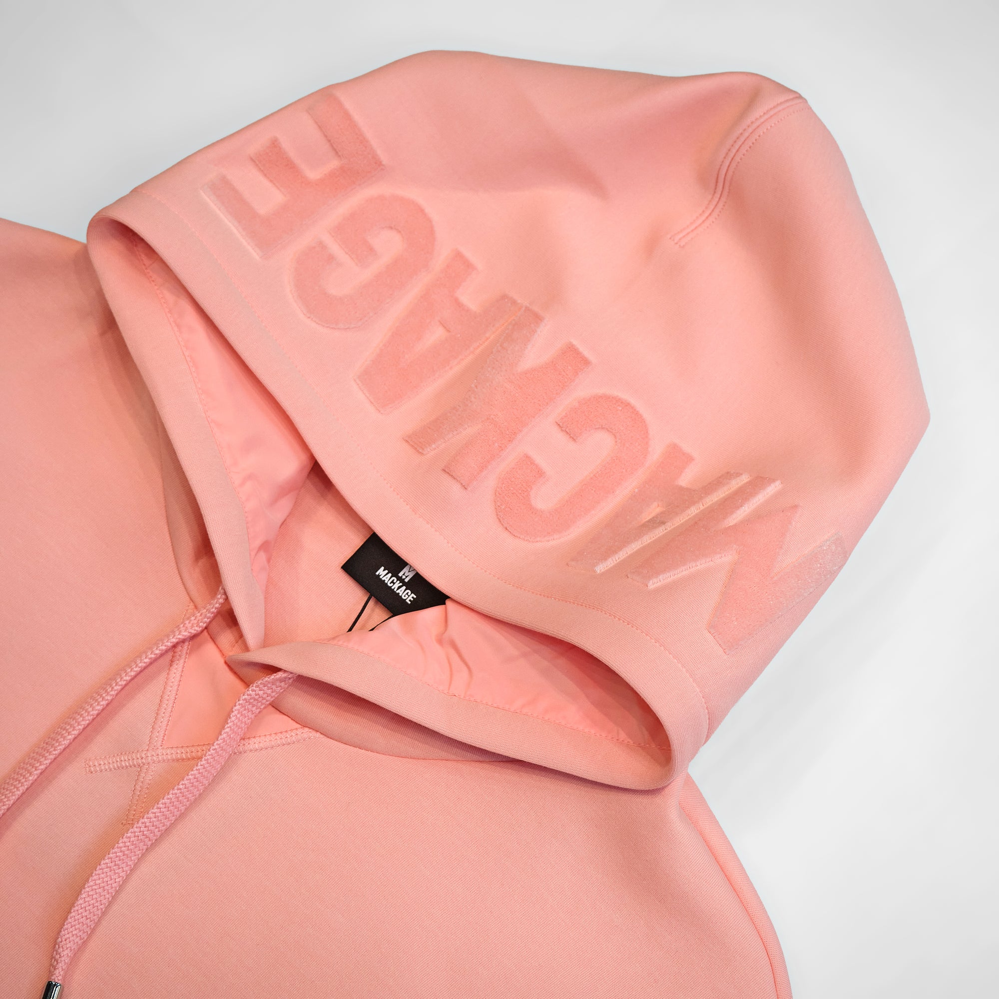 Mackage Krys Velvet Logo-Embroidered Hoodie 'Guava' - Image 2