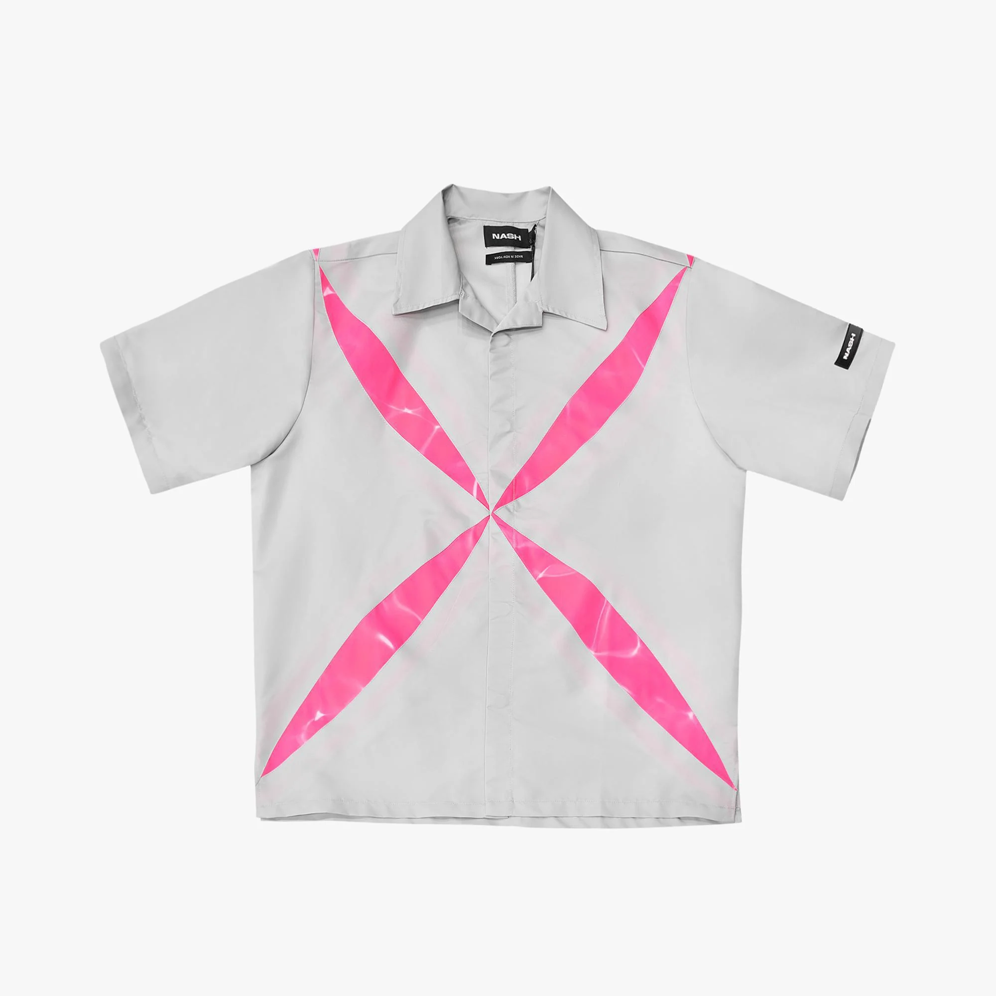 Nash Slice Shirt Silver Grey/Fluro Pink