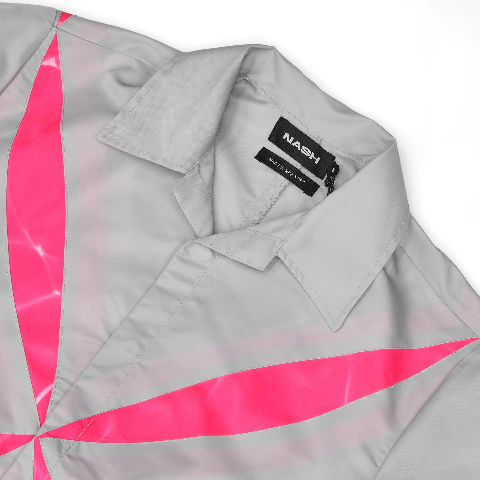 Nash Slice Shirt Silver Grey/Fluro Pink - Image 3