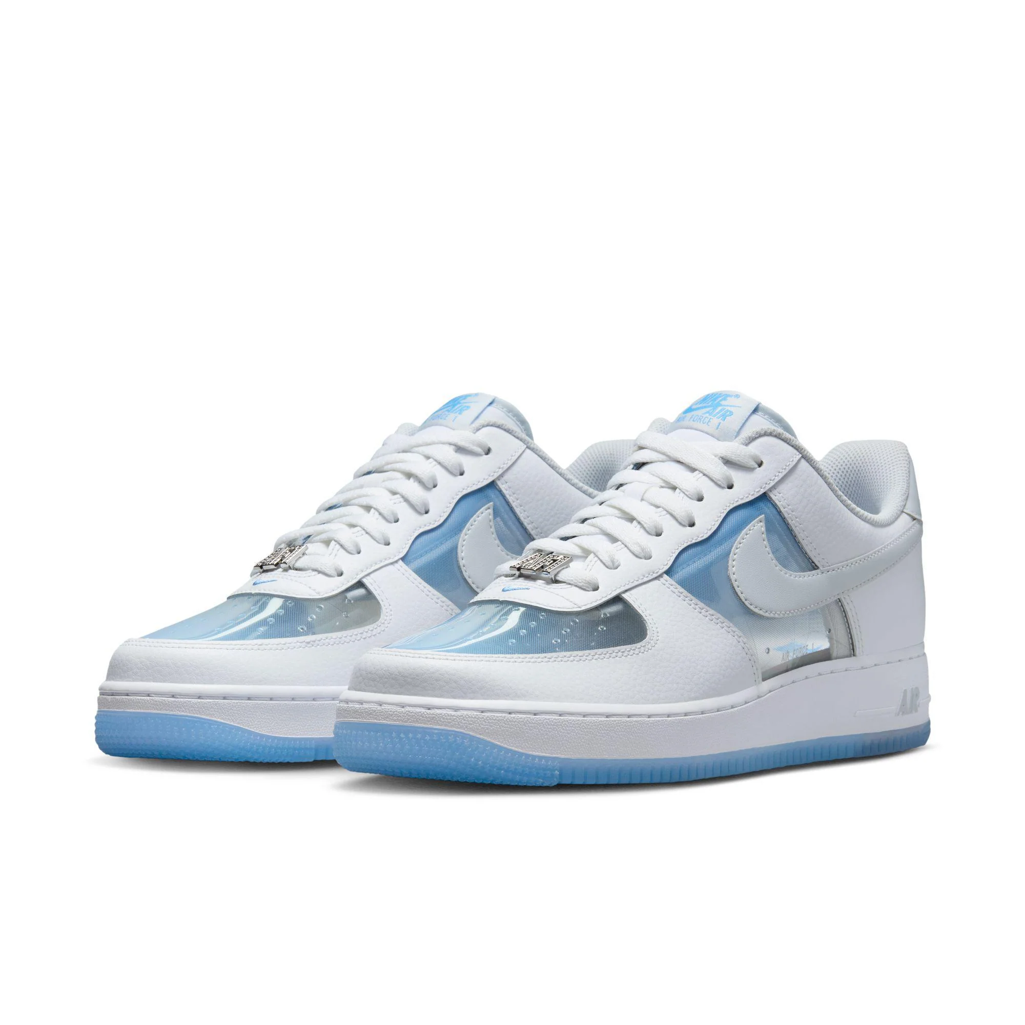 Nike Air Force 1 Retro White/Pure Platinum-University Blue - Image 2