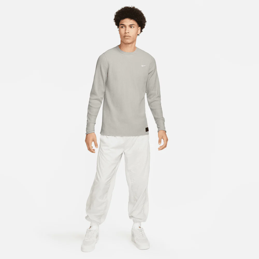 NIKE LIFE MEN'S LONG SLEEVE WAFFLE TOP 'LIGHT BONE' - Image 3