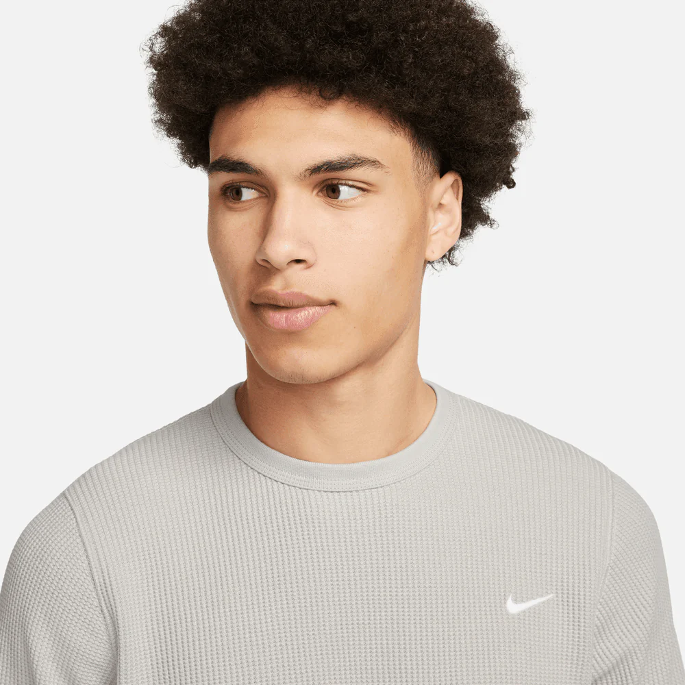 NIKE LIFE MEN'S LONG SLEEVE WAFFLE TOP 'LIGHT BONE' - Image 4