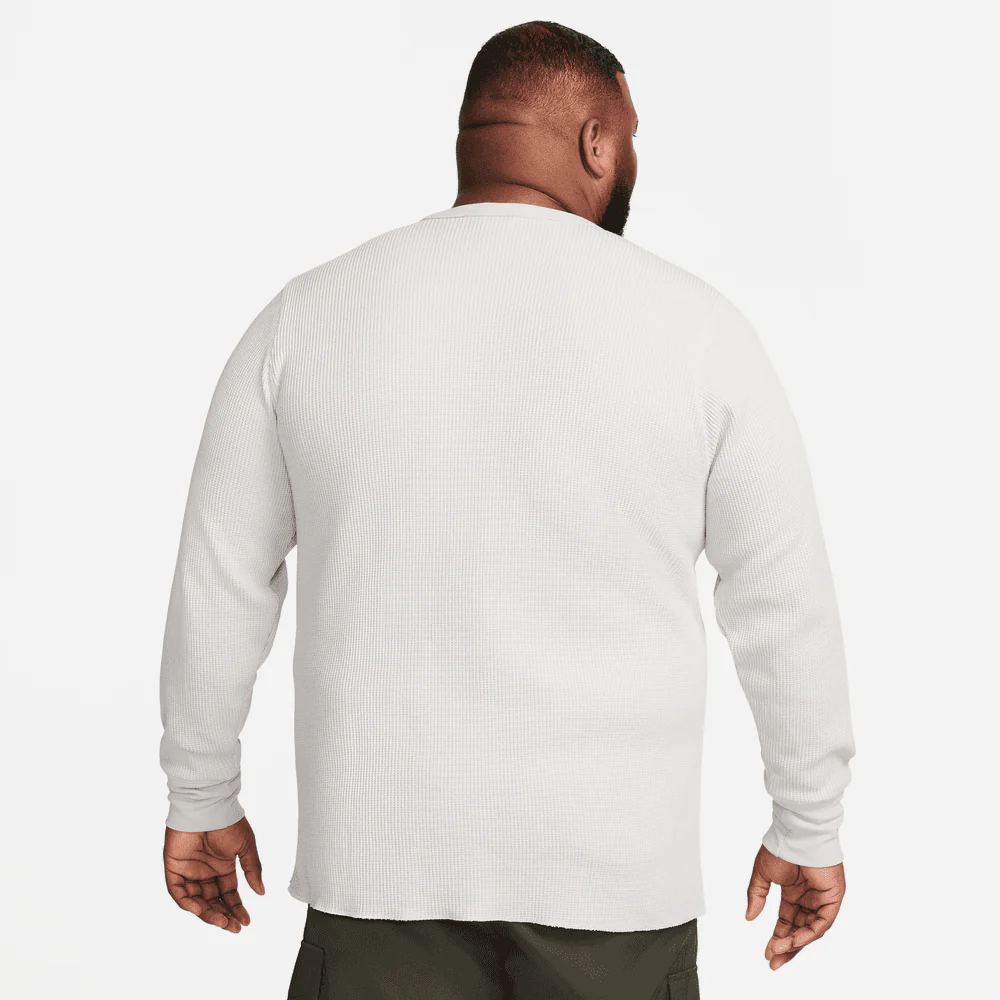 NIKE LIFE MEN'S LONG SLEEVE WAFFLE TOP 'LIGHT BONE' - Image 7