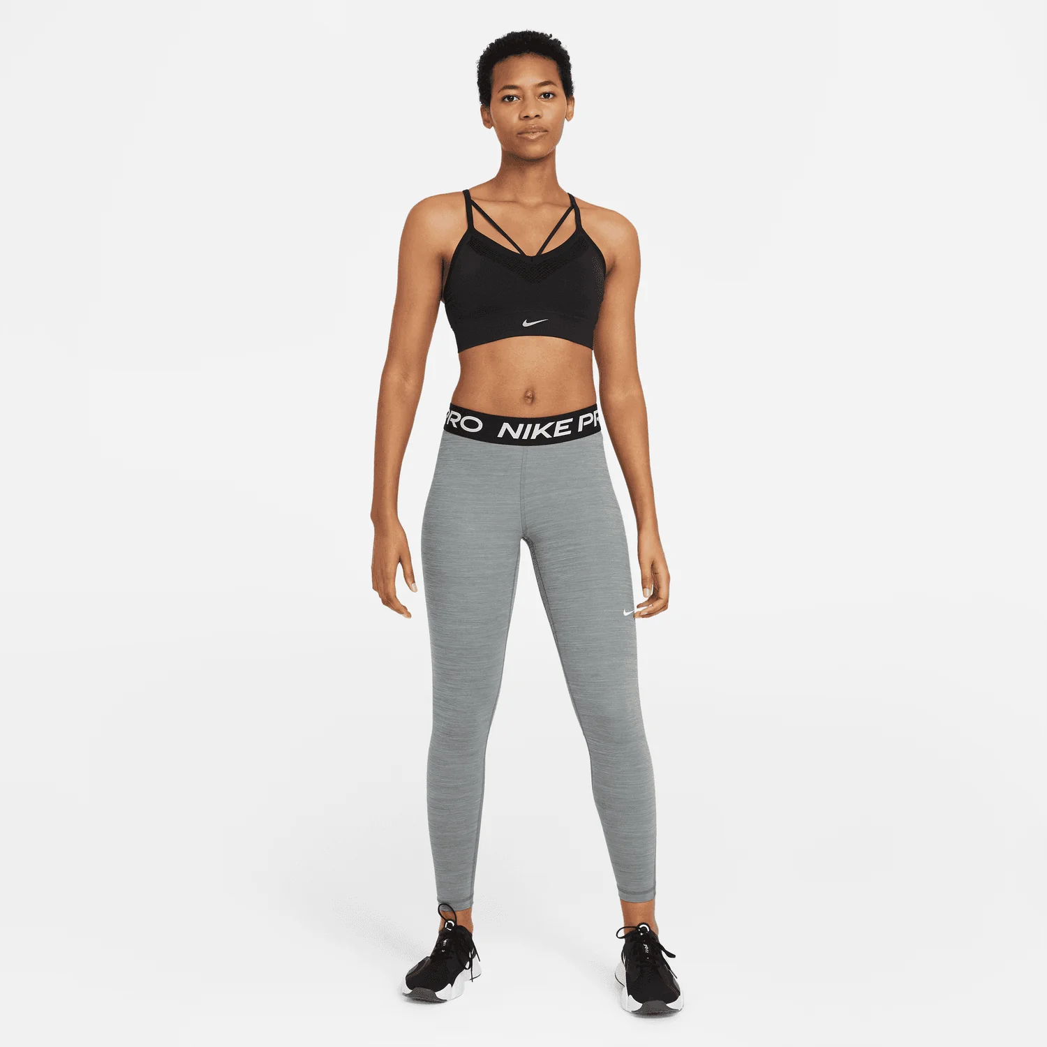 WOMEN'S NIKE PRO MID RISE MESH PANELED LEGGING - Image 3