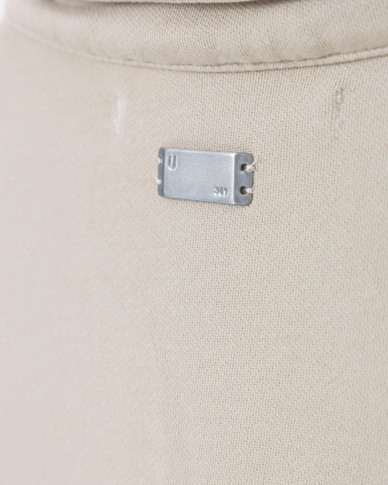 Undergold Basics Polo Collar Boxy Fit Hoodie Cream - Image 4