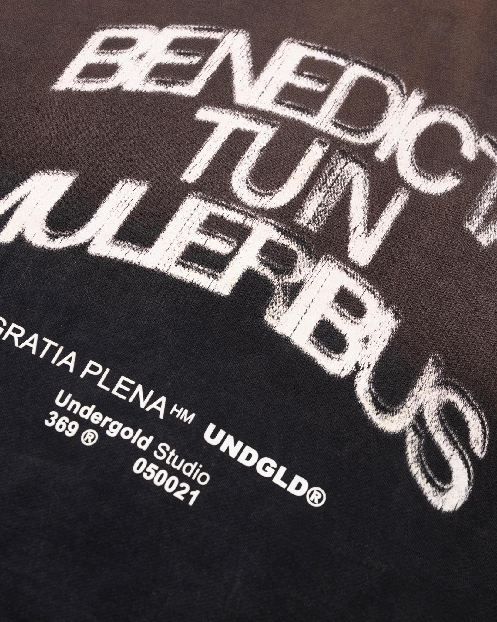 Undergold Gratia Plena Benedicta Zip Up Hoodie Rusty Black - Image 3