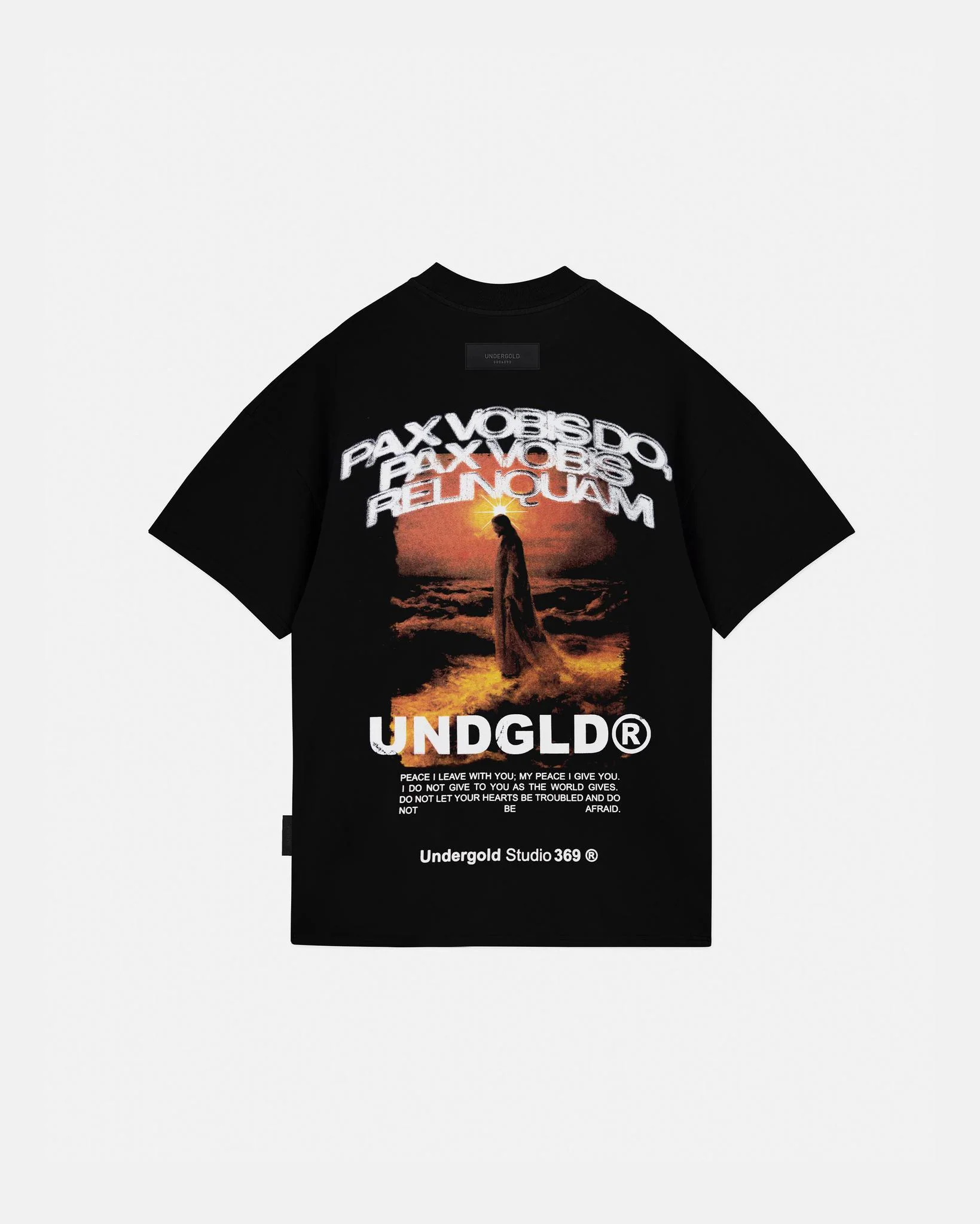 Undergold Gratia Plena Pax T-Shirt Black - Image 2