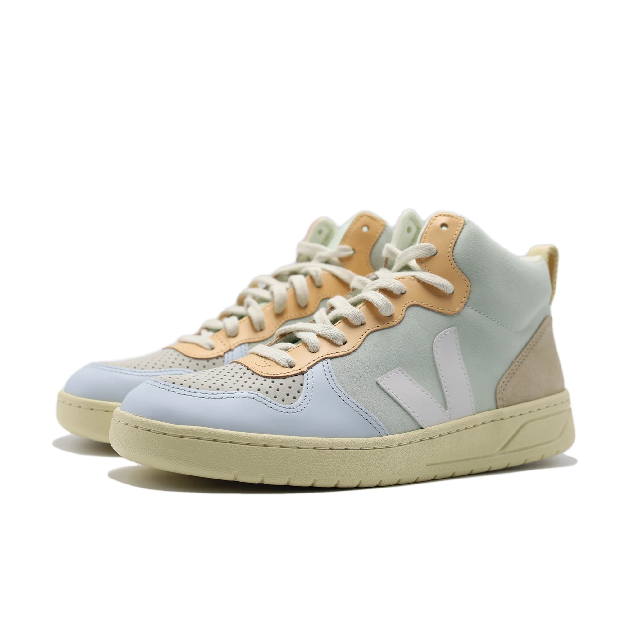 VEJA V-15 SUEDE JADE WHITE MULTI (WOMENS) - Image 2