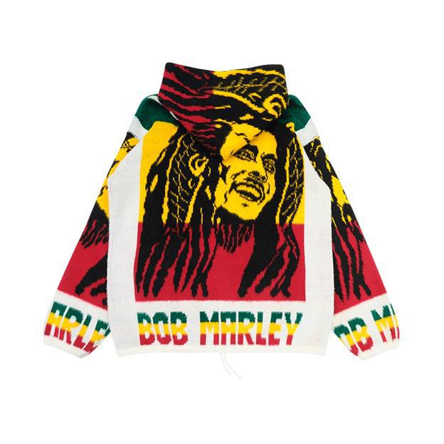Vintage Off3rd 90s Bob Marley Wool Zip Up Hoodie - Image 2