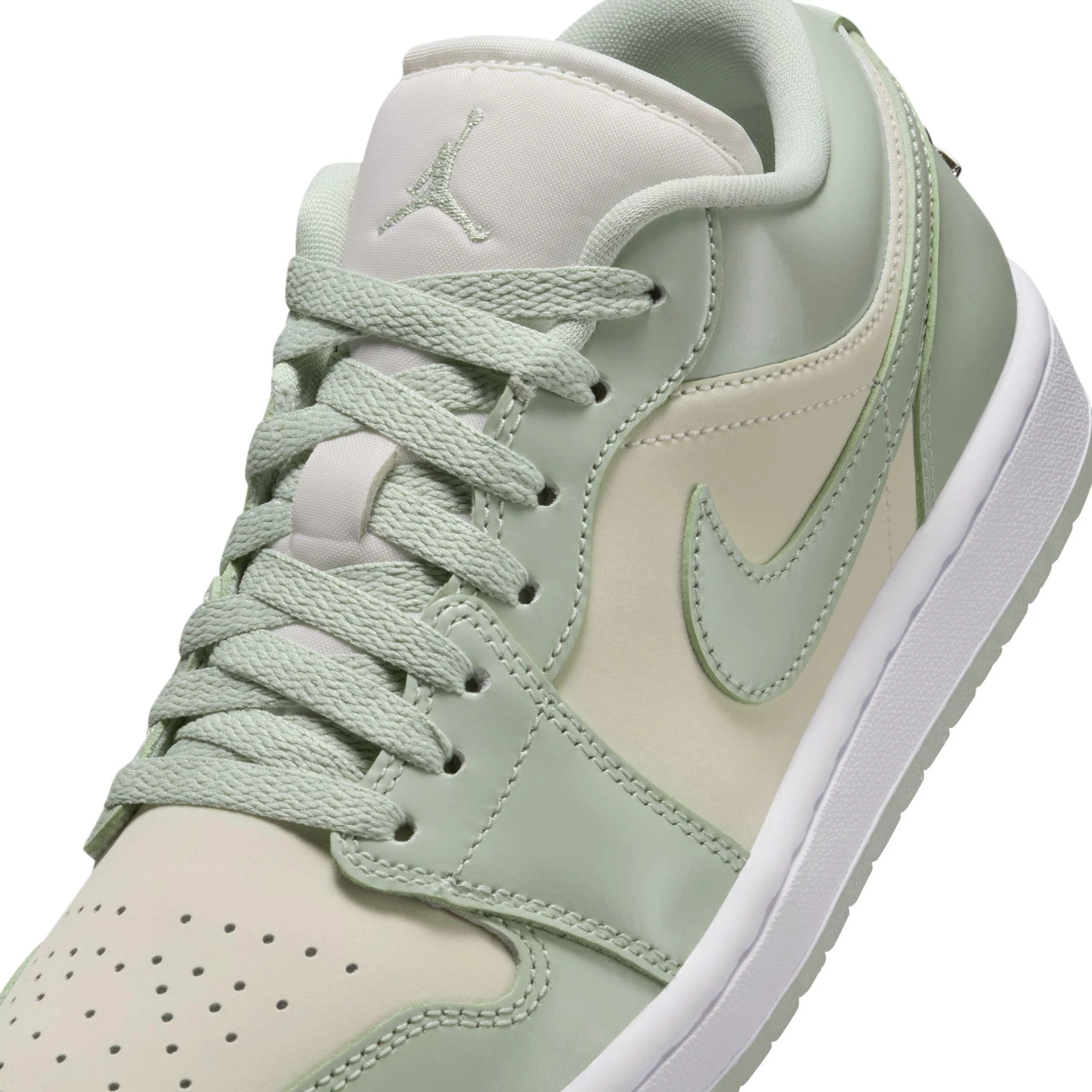 Women's Air Jordan 1 Low SE Sail/Seafoam-Metallic Silver-White - Image 5