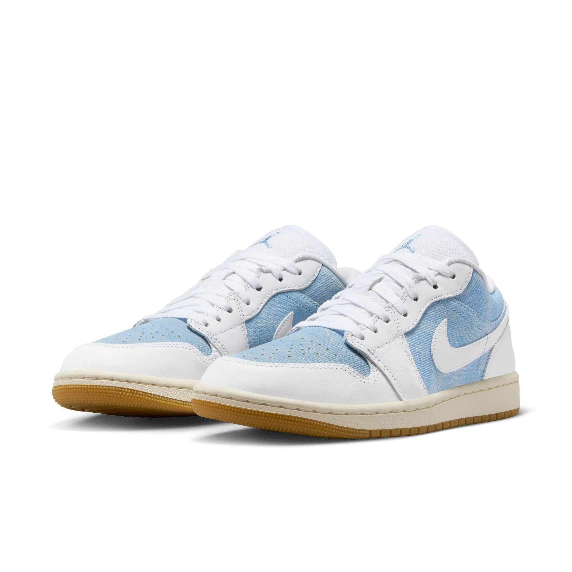 Women's Air Jordan 1 Low SE Worn Blue/White-Gum Light Brown-Sail - Image 2