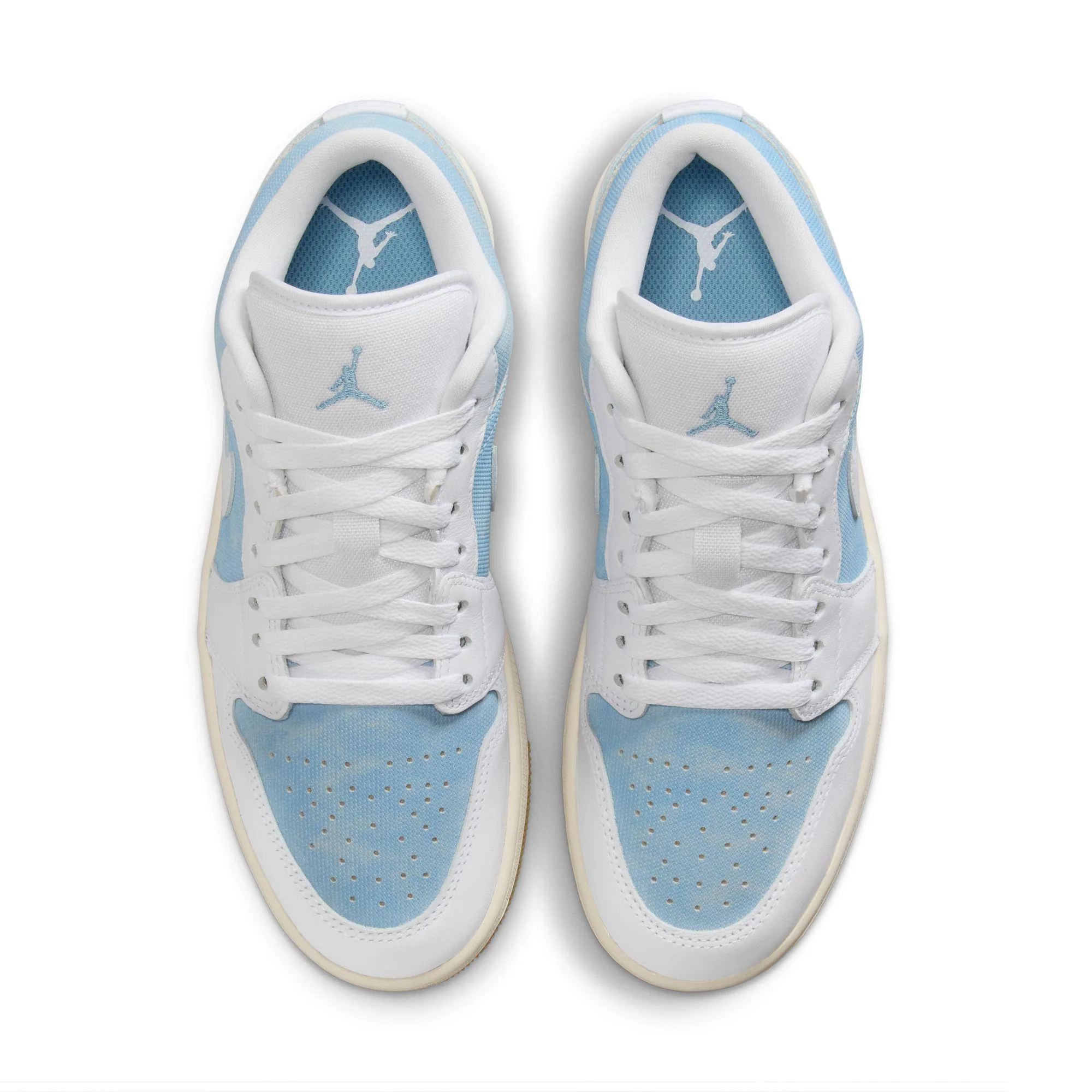 Women's Air Jordan 1 Low SE Worn Blue/White-Gum Light Brown-Sail - Image 4